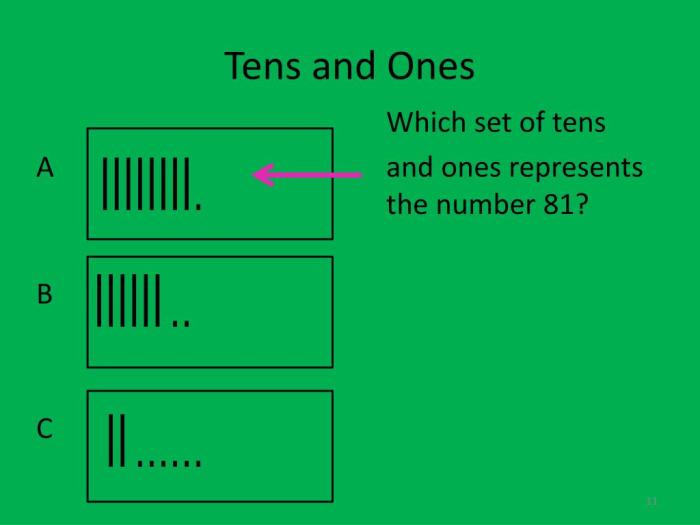 Tens minus one set facts