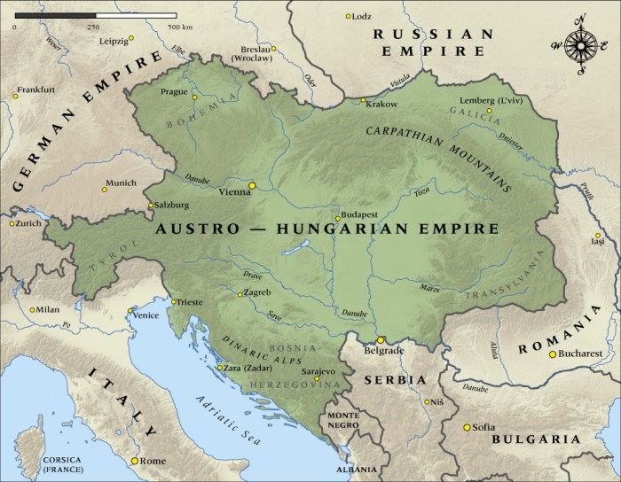 In 1815 what two empires existed in europe