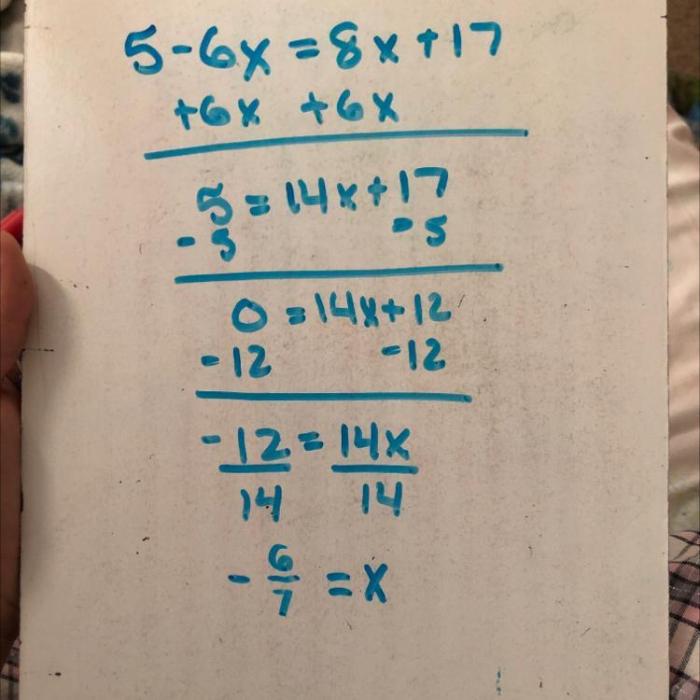 Use the general solution to solve 5 6x 8x 17