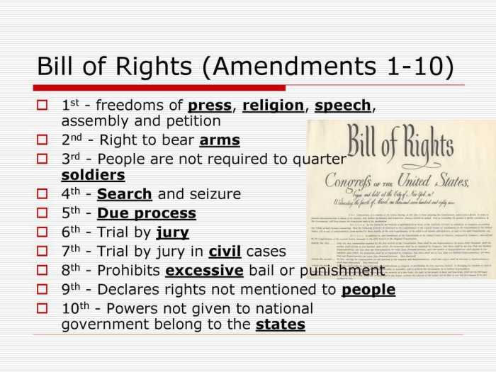 Bill of rights 1791 worksheet answers